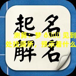 测算：梦 🐘 见到处找厕所，预示着什么